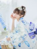 【即日発送】大理石×フェザー柄浴衣 OBI-g-500-kj-10-BL / HIMO-900-yn-5-IV / HEKO-800-sb-5-W / YA-1081-kj-WPG / GETA-02-ok-3-LBL[YMT]