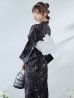 画像16: 【即日発送】ブラック×線画フラワー浴衣  【浴衣３点セット 浴衣/帯/下駄】OBI-siwa-202-ok-6-W / HIMO-900-yn-5-IV / HEKO-800-sb-5-W / YA-1079-kj-8-W / GETA-03-ok-2-P[YMT]