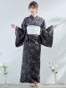 画像4: 【即日発送】ブラック×線画フラワー浴衣  【浴衣３点セット 浴衣/帯/下駄】OBI-siwa-202-ok-6-W / HIMO-900-yn-5-IV / HEKO-800-sb-5-W / YA-1079-kj-8-W / GETA-03-ok-2-P[YMT]
