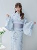 画像3: 【即日発送！】クラシカルローズブルー浴衣  【浴衣３点セット 浴衣/帯/下駄】OBI-g-500-kj-8-GY / HIMO-900-yn-5-IV / HEKO-800-sb-5-W / YA-1079-kj-6-W / YA-1017-am-W / GETA-03-ok-2-P [YMT]