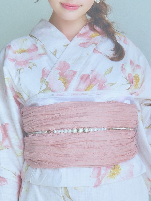 画像21: 【即日発送】水彩ピンクフラワー浴衣  【浴衣３点セット 浴衣/帯/下駄】[YMT]