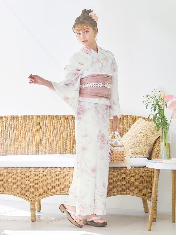 画像13: 【即日発送】アイシーピンクフラワー浴衣  【浴衣３点セット 浴衣/帯/下駄】[YMT]