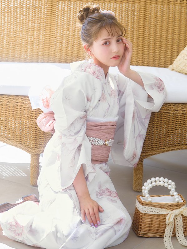 画像15: 【即日発送】アイシーピンクフラワー浴衣  【浴衣３点セット 浴衣/帯/下駄】[YMT]