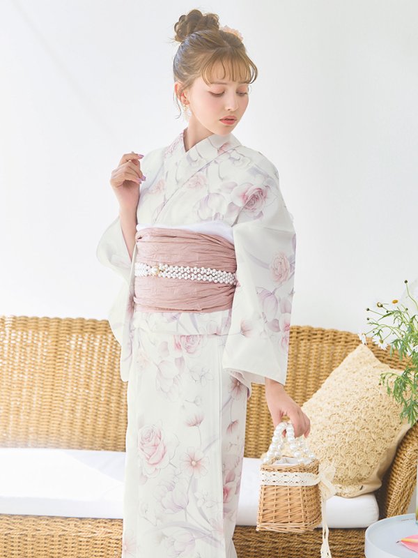 画像8: 【即日発送】アイシーピンクフラワー浴衣  【浴衣３点セット 浴衣/帯/下駄】[YMT]