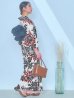 画像14: 【即日発送】ネイビー＆レッドフラワーモダン浴衣  【浴衣３点セット 浴衣/帯/下駄】siwa-724ok / HIMO-900-yn-1-B / HEKO-800-sb-5-W / YA-1027-wk-R / GETA-02-ok-7-R[YMT]