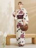 画像2: 【即日発送】パープルレッドダリア柄浴衣  【浴衣３点セット 浴衣/帯/下駄】[YMT] (2)