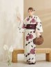 画像7: 【即日発送】パープルレッドダリア柄浴衣  【浴衣３点セット 浴衣/帯/下駄】[YMT]