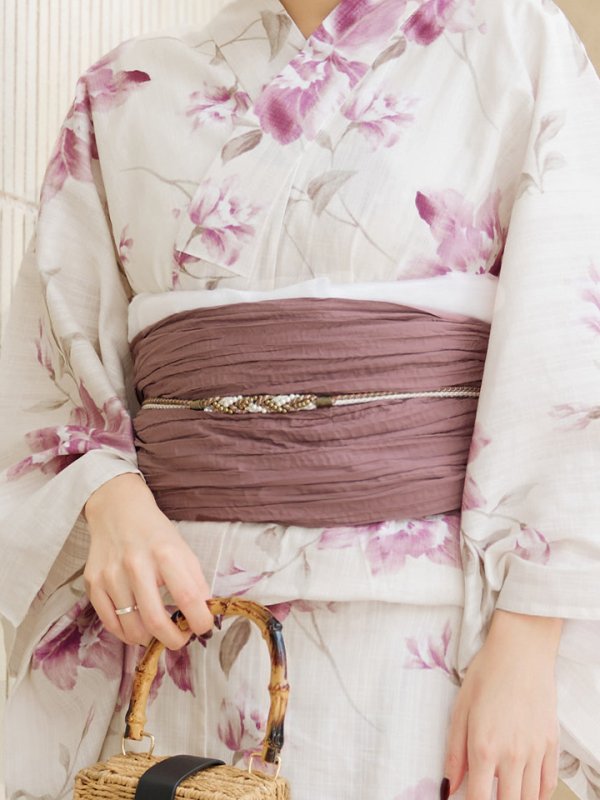 画像15: 【即日発送】パープルピンクフラワー浴衣  【浴衣３点セット 浴衣/帯/下駄】[YMT]