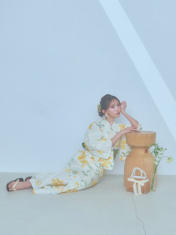 画像14: 【即日発送！】レモンフラワー浴衣  【浴衣３点セット 浴衣/帯/下駄】[YMT]