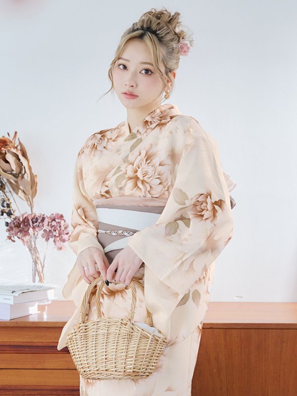 画像10: 【即日発送】リッチベージュダリア浴衣  【浴衣３点セット 浴衣/帯/下駄】[YMT]