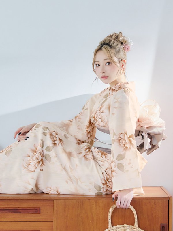 画像11: 【即日発送】リッチベージュダリア浴衣  【浴衣３点セット 浴衣/帯/下駄】[YMT]