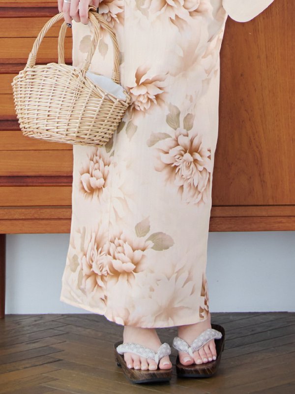 画像14: 【即日発送】リッチベージュダリア浴衣  【浴衣３点セット 浴衣/帯/下駄】[YMT]