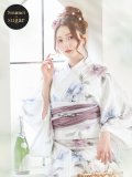 【即日発送】ホワイト×アイシーフラワー浴衣 OBI-siwa-202-ok-17-BR / HIMO-900-yn-4-GYxGY / HEKO-800-sb-5-W / YA-68-kn-PL / YA-68-kn-P / GETA-02-ok-8-RoseP / [YMT]