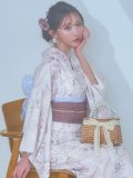 【即日発送】くすみカラー×パープルダリア浴衣 OBI-siwa-202-ok-17-BR / HIMO-900-yn-8-P / HEKO-800-sb-5-W / YA-68-kn-PL / GETA-02-ok-5-P[YMT]