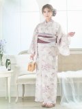 【即日発送】くすみカラー×パープルダリア浴衣 OBI-siwa-202-ok-17-BR / HIMO-900-yn-8-P / HEKO-800-sb-5-W / YA-68-kn-P / YA-001-am-W / GETA-02-ok-5-P / [YMT]