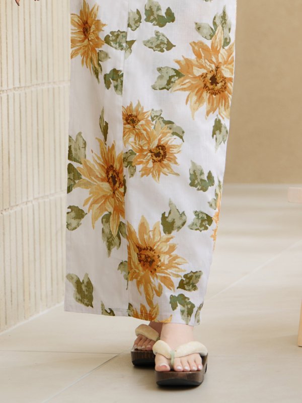 画像15: 【即日発送】水彩向日葵浴衣  【浴衣３点セット 浴衣/帯/下駄】[YMT]