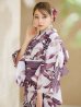 画像3: 白地×ピンクの蓮の花浴衣  【浴衣３点セット 浴衣/帯/下駄】OBI-siwa-201-wk-1-LV / HIMO-902-kj-5-RosePK / HEKO-800-sb-5-W / YA-1027-wk-PL / GETA-02-ok-8-RoseP[YMT]