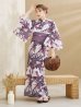 画像4: 白地×ピンクの蓮の花浴衣  【浴衣３点セット 浴衣/帯/下駄】OBI-siwa-201-wk-1-LV / HIMO-902-kj-5-RosePK / HEKO-800-sb-5-W / YA-1027-wk-PL / GETA-02-ok-8-RoseP[YMT]