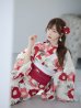 画像14: 古典レトロ椿浴衣  【浴衣３点セット 浴衣/帯/下駄】OBI-siwa-201-wk-3-WR / HIMO-902-kj-5-RosePK / HEKO-800-sb-5-W / YA-1027-wk-R / GETA-02-ok-8-RoseP[YMT]