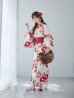 画像6: 古典レトロ椿浴衣  【浴衣３点セット 浴衣/帯/下駄】OBI-siwa-201-wk-3-WR / HIMO-902-kj-5-RosePK / HEKO-800-sb-5-W / YA-1027-wk-R / GETA-02-ok-8-RoseP[YMT]