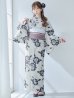 画像3: 古典ロマン牡丹浴衣  【浴衣３点セット 浴衣/帯/下駄】OBI-siwa-201-wk-1-LV / HIMO-900-yn-5-IV / HEKO-800-sb-5-W / YA-948-kj-NV / GETA-01-kj-2-BL[YMT]