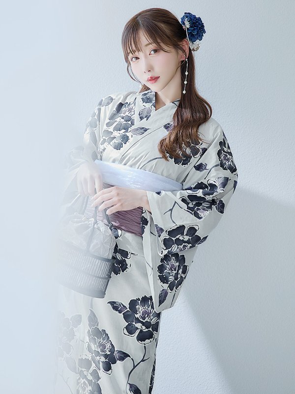 画像8: 【即日発送】古典ロマン牡丹浴衣  【浴衣３点セット 浴衣/帯/下駄】[YMT]