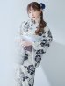 画像8: 古典ロマン牡丹浴衣  【浴衣３点セット 浴衣/帯/下駄】OBI-siwa-201-wk-1-LV / HIMO-900-yn-5-IV / HEKO-800-sb-5-W / YA-948-kj-NV / GETA-01-kj-2-BL[YMT]