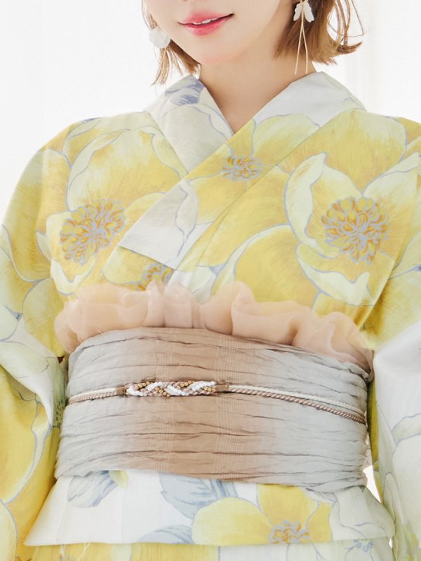 画像39: ヘルシー油彩牡丹浴衣  【浴衣３点セット 浴衣/帯/下駄】[YMT]