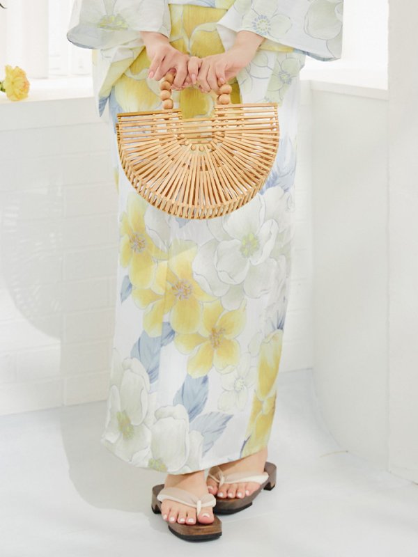 画像40: ヘルシー油彩牡丹浴衣  【浴衣３点セット 浴衣/帯/下駄】[YMT]