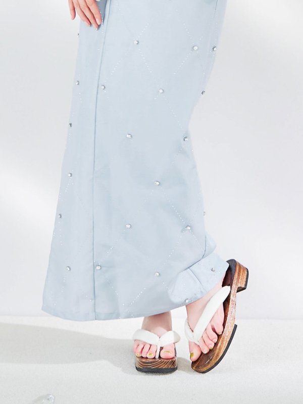 画像20: 【即日発送】アーガイルビジュー浴衣  【浴衣３点セット 浴衣/帯/下駄】[YMT]