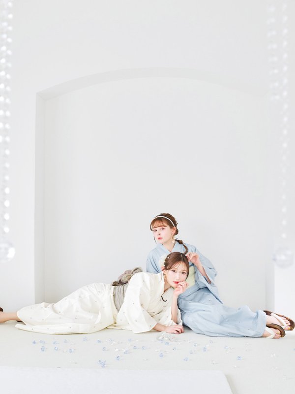 画像23: 【即日発送】アーガイルビジュー浴衣  【浴衣３点セット 浴衣/帯/下駄】[YMT]