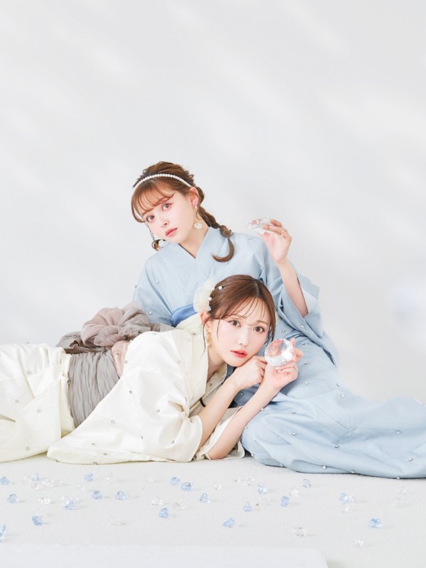 画像24: 【即日発送】アーガイルビジュー浴衣  【浴衣３点セット 浴衣/帯/下駄】[YMT]