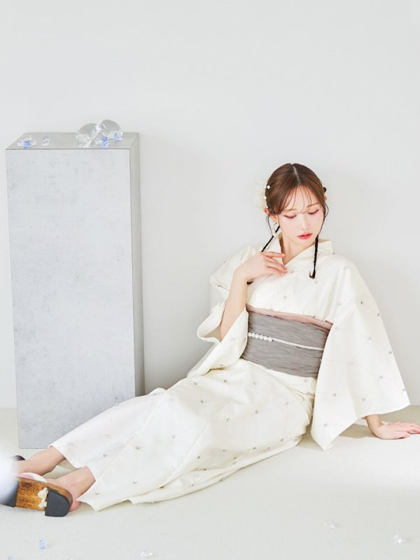 画像37: 【即日発送】アーガイルビジュー浴衣【浴衣３点セット 浴衣/帯/下駄】[YMT]