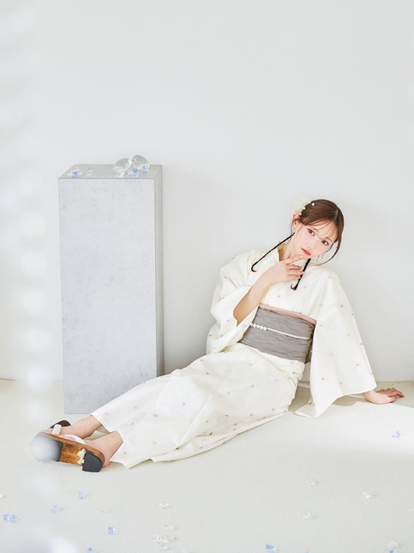 画像39: 【即日発送】アーガイルビジュー浴衣【浴衣３点セット 浴衣/帯/下駄】[YMT]