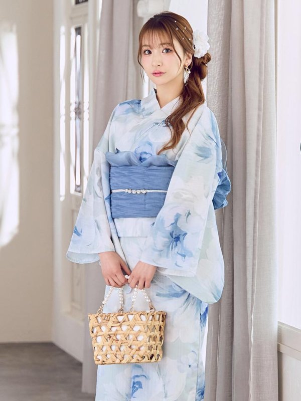 画像20: 【即日発送】蒼華に咲く牡丹浴衣  【浴衣３点セット 浴衣/帯/下駄】[YMT]