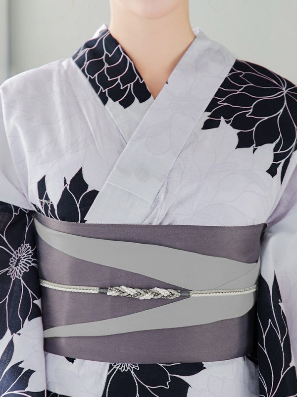 画像17: 【即日発送】モノトーンダリア柄浴衣  【浴衣３点セット 浴衣/帯/下駄】[YMT]