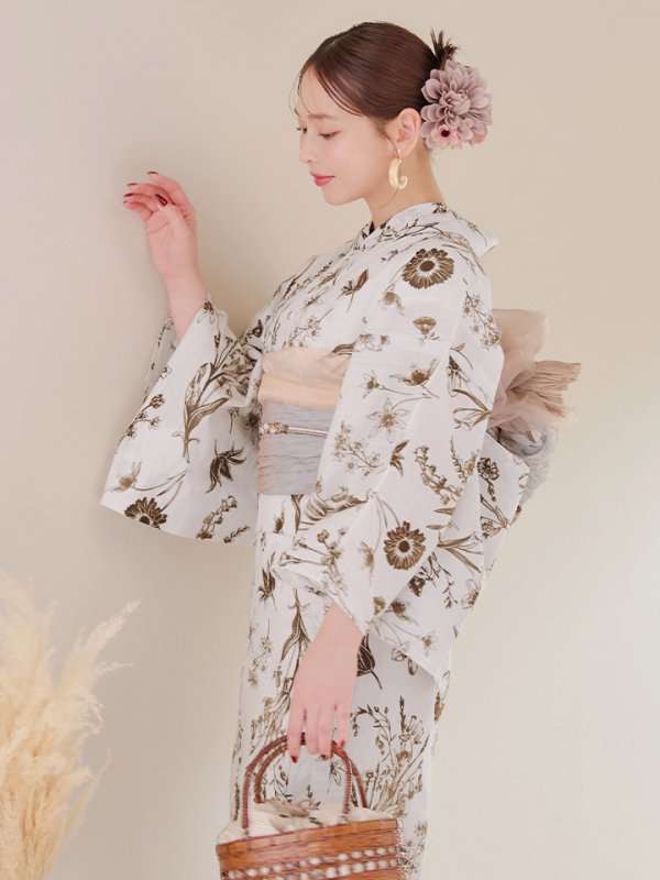 画像12: 【即日発送】アンティーク調ボタニカル浴衣  【浴衣３点セット 浴衣/帯/下駄】[YMT]