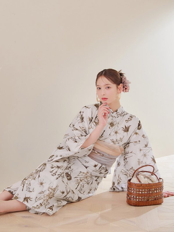 画像13: 【即日発送】アンティーク調ボタニカル浴衣  【浴衣３点セット 浴衣/帯/下駄】[YMT]