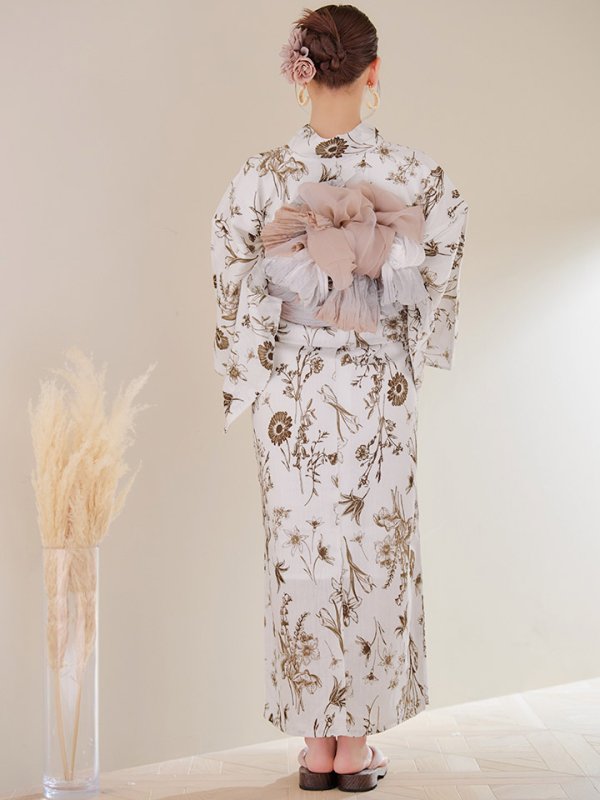 画像17: 【即日発送】アンティーク調ボタニカル浴衣  【浴衣３点セット 浴衣/帯/下駄】[YMT]