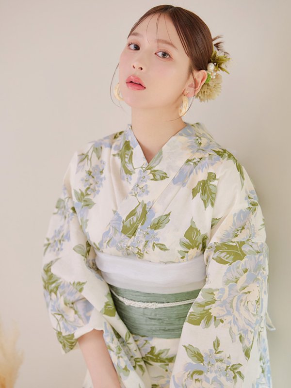 画像10: 【即日発送】ウォームミント浴衣  【浴衣３点セット 浴衣/帯/下駄】[YMT]