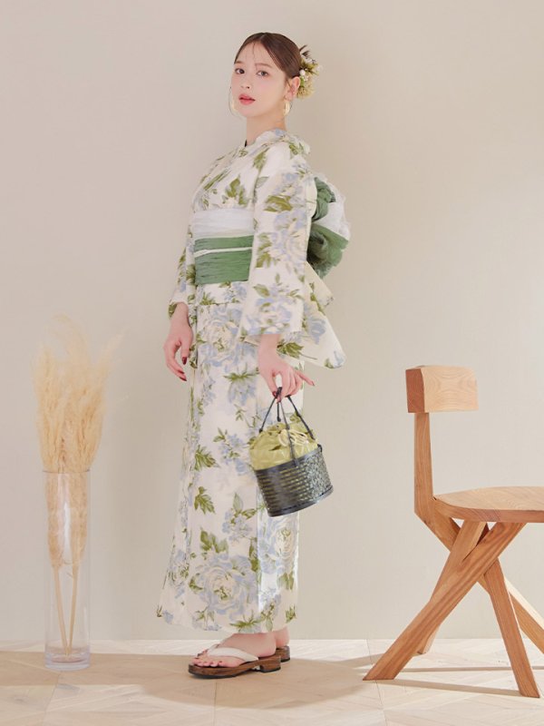 画像12: 【即日発送】ウォームミント浴衣  【浴衣３点セット 浴衣/帯/下駄】[YMT]