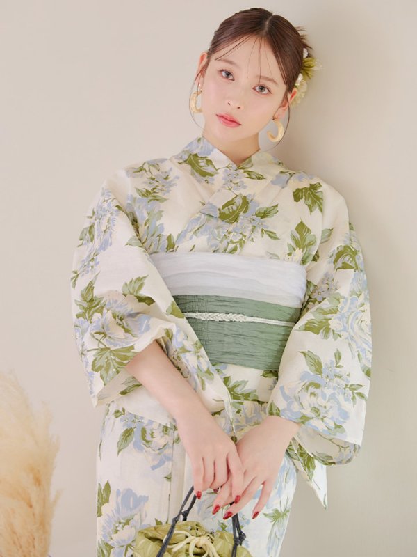 画像5: 【即日発送】ウォームミント浴衣  【浴衣３点セット 浴衣/帯/下駄】[YMT]