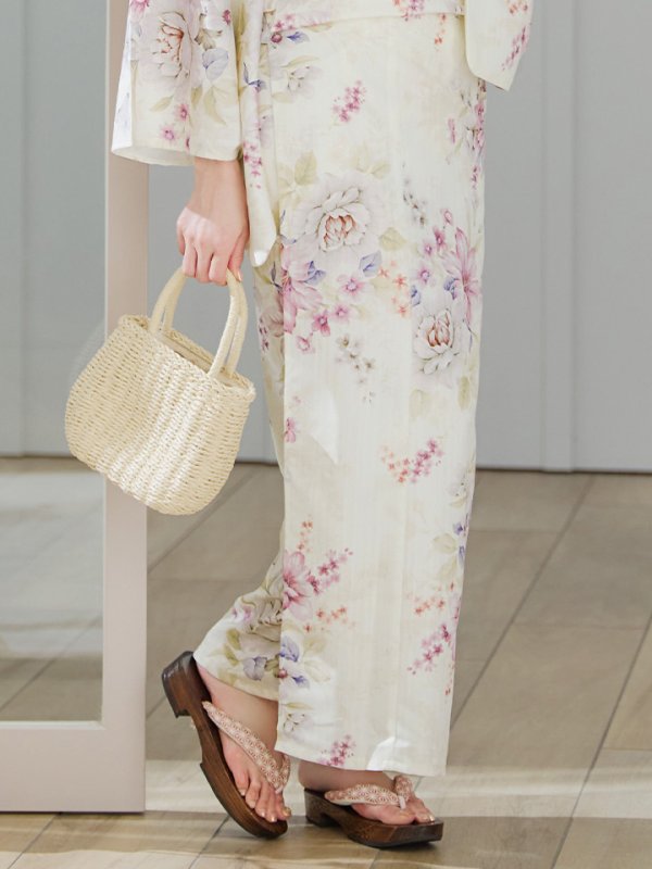 画像19: 【即日発送】牡丹百合花柄浴衣  【浴衣３点セット 浴衣/帯/下駄】[YMT]