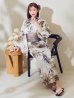 画像5: 陽彩向日葵の水彩浴衣  【浴衣３点セット 浴衣/帯/下駄】OBI-g-500-kj-12-MOC / HIMO-900-yn-7-MOC / HEKO-800-sb-11-MOC / YA-74-kn-MVPL / GETA-02-ok-4-MOC/ [YMT]
