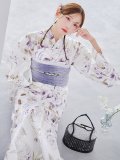 藤霞のアンティークローズ浴衣 OBI-g-500-kj-8-GY / HIMO-900-yn-3-GYxGD / HEKO-800-sb-5-W / YA-1016-kj-P / GETA-01-kj-3-IV/ [YMT]