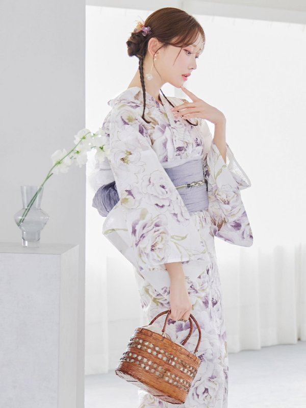 画像13: 【即日発送】藤霞のアンティークローズ浴衣  【浴衣３点セット 浴衣/帯/下駄】[YMT]