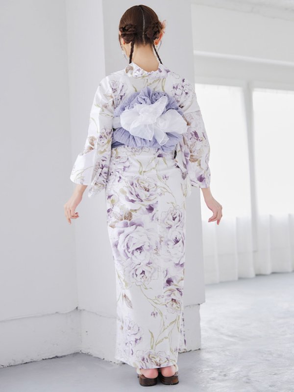 画像15: 【即日発送】藤霞のアンティークローズ浴衣  【浴衣３点セット 浴衣/帯/下駄】[YMT]