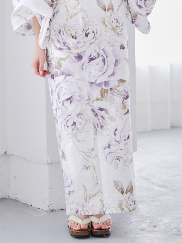 画像17: 【即日発送】藤霞のアンティークローズ浴衣  【浴衣３点セット 浴衣/帯/下駄】[YMT]