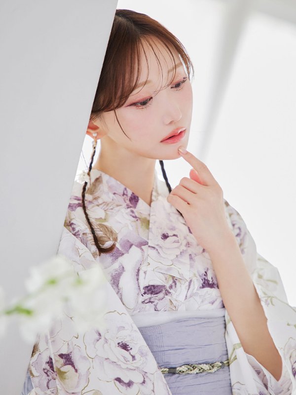 画像9: 【即日発送】藤霞のアンティークローズ浴衣  【浴衣３点セット 浴衣/帯/下駄】[YMT]