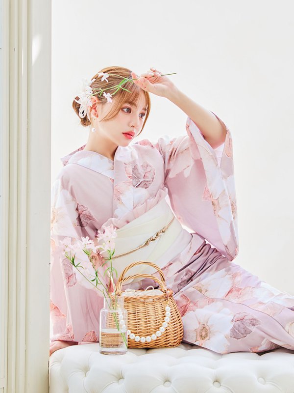 画像13: 【即日発送】【浴衣】 大人スウィートフラワー 薔薇 バラ ローズ 浴衣【浴衣３点セット 浴衣/帯/下駄】[YMT]